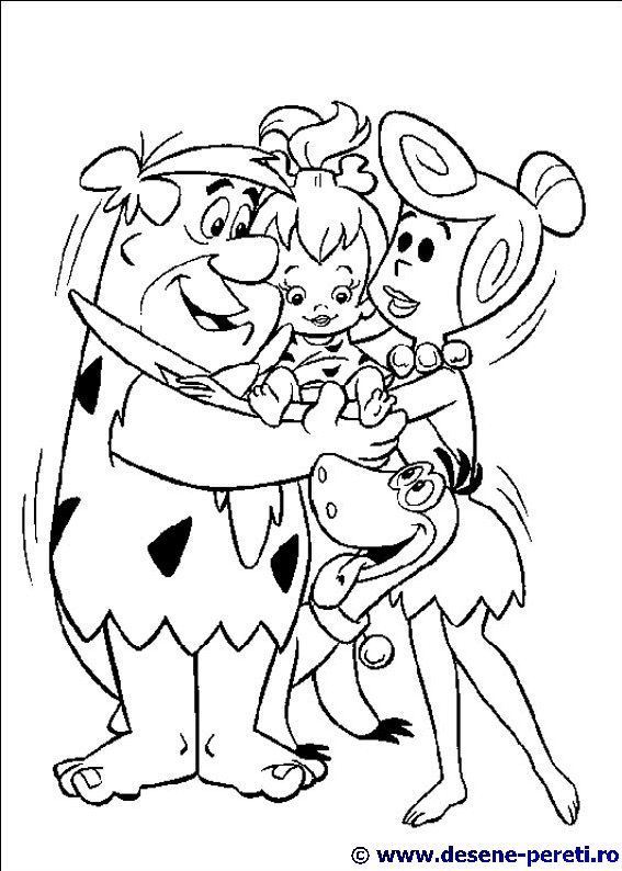 Familia Flintstones desene de colorat
